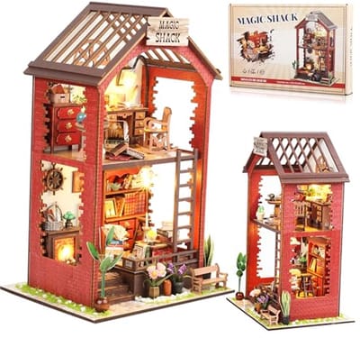 DIY Book Nook voor Volwassenen - 3D Houten Puzzel Met LED - Miniatuurset voor Boekenkasten
