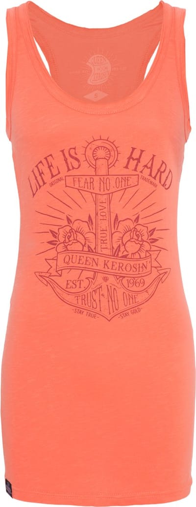 King Kerosin Dames-T-shirt ‘Life is Hard’ Longt op Grape