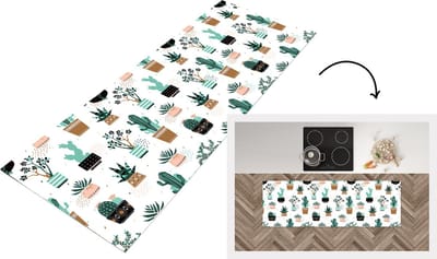 Keukenloper - Loper keuken - Patronen - Cactus - Planten - 150x50 cm - Keukenloper vinyl