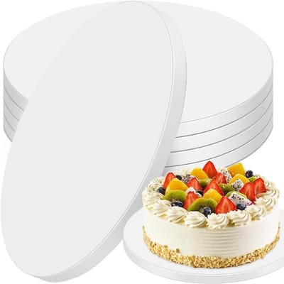 GELLDG Ronde Taartonderborden – Set van 5 – Taartborden – 30 cm, 12 mm dik – Ronde schalen voor het decoreren van bruilofts- en verjaardagstaarten – Wit