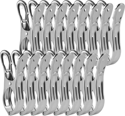 16 Stuk Towel Clips voor Strandstoelen, Roestvrijstalen Handdoek Klemmen, Windbestendige Clips voor Handdoeken, Badlinnen en Kleding