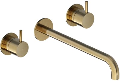 Hotbath Cobber - Wastafelmengkraan - zonder Waste - Laag - Geborsteld Messing PVD - Inbouw - Messing - V06