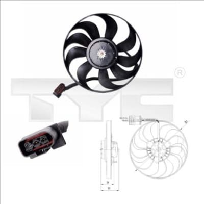Koelventilatorwiel, motorkoeling TYC 837-0022