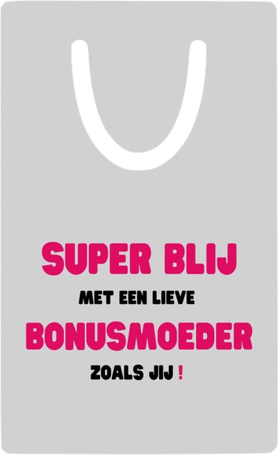 Hacebo® - super blij met een lieve bonusmoeder zoals jij metalen boekenlegger - Mama - de liefste bonusmoeder - Moeder cadeautjes - moederdag - verjaardag - geschenk - kado Bladwijzer boekenleggers - 7.6 cm x 5cm