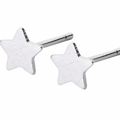 Oorbellen Ster Zilverkleur 7 mm geborsteld