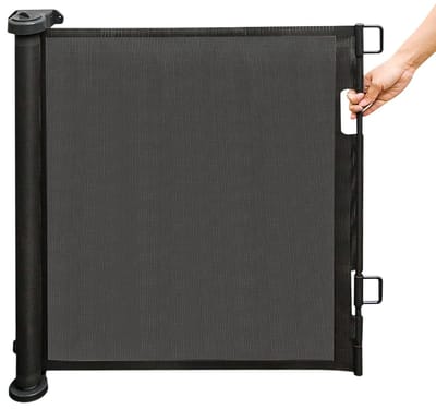 Linkforu - Uitschuifbaar - Traphekje - Babyhekje - Veiligheidshek - Oprolbaar - 150x86CM - Voor Deur Trap Gang - Huisdier - Kindveilig - Ruimtebesparend