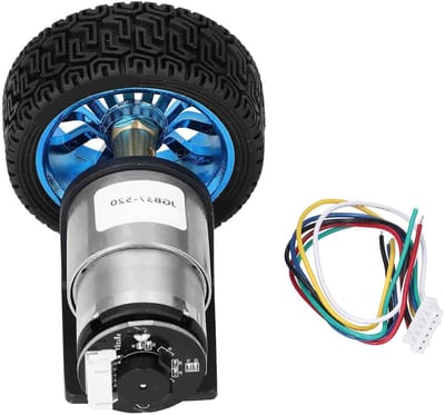 Krachtige 12V Encoder Motor Set met CW CCW As en Wielen voor Balancerende Voertuigen (1000RPM) - Ideaal voor Robotica, DIY Projecten en Modelbouw