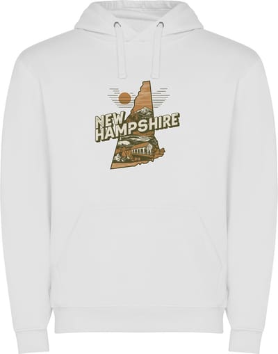 Witte Wanna have hoodie voor de echte Amerika liefhebber USA Amerikaanse / Verenigde Staten de staat New Hampshire Print Full Color Color merk Roly maat M