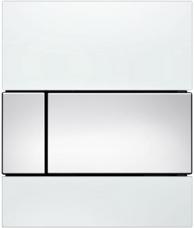 Tece TECEsquare - Urinoir bedieningsplaat, wit glas/glazend chroom 9242802
