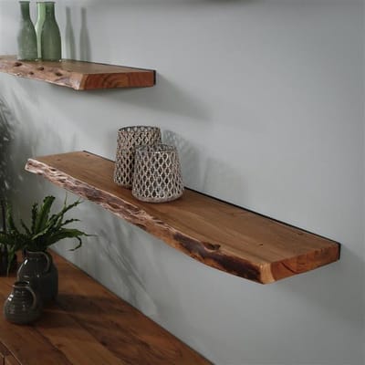 DH Interior Wandplank Durris 120 x 20 x 4 cm - Hout - Massief acacia - Industrieel - 120 x 20 x 4 cm