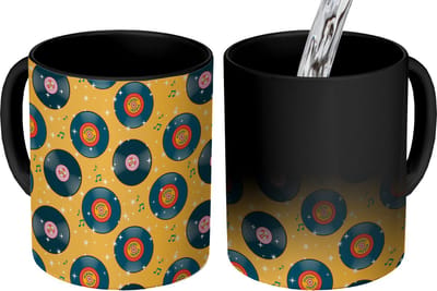 Magische Mok - Foto op Warmte Mokken - Koffiemok - Retro - Disco - Muziek - 70s - Multi - Magic Mok - Beker - 350 ML - Theemok