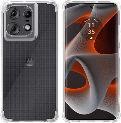 Cadorabo Hoesje geschikt voor Motorola Moto Edge 50 Pro in VOLLEDIG TRANSPARANT - Beschermhoes gemaakt van flexibel TPU Silicone Case Cover