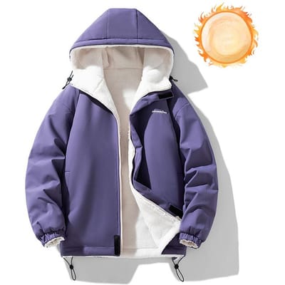 Manteau d'hiver en coton rembourré à double face pour homme, manteau à capuche de couleur unie 3XL gray
