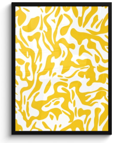Poster in lijst - Fotolijst 50x70 cm - Posters - Vormen - Wit - Abstract - Posterlijst zwart - Decoratie - Wanddecoratie woonkamer - Muurdecoratie slaapkamer