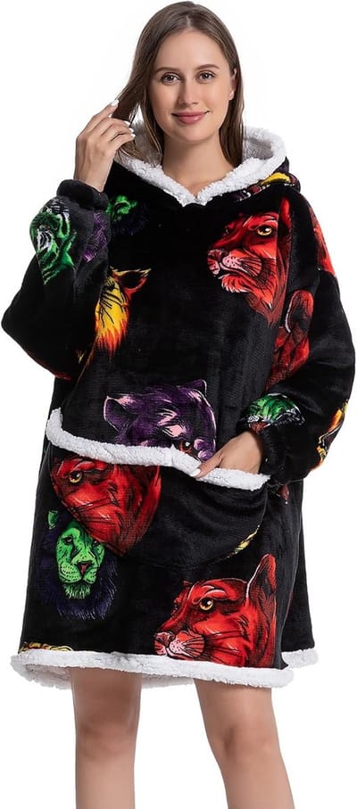 Oversized Deken Hoodie voor Dames en Heren - Super Warme Pluche Sherpa Fleece Draagbare Deken