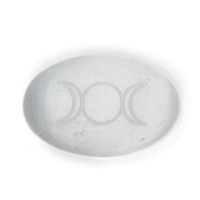 Selenietsteen met godinsymbool - 5.5x4x1.5cm