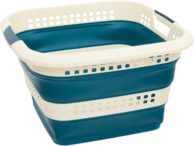 5Five Wasmand - 40L - blauw - PP - opvouwbaar - 49 x 49 x 49 cm - flexibel