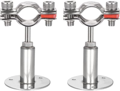 Solidchoice- Buisklem Verstelbaar - 304 Roestvrij Staal - Wand/Plafondmontage - Voor Buizen 19-22 mm - 2 Stuks - Sterk en Duurzaam - Buissteun