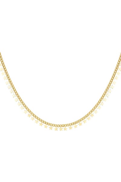Rvs ketting sterren necklace goud kleur stainless steel