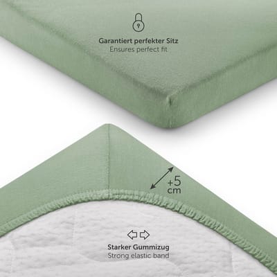 Laleni Jersey Baby/Kind Hoeslaken - Actief Ademend - Oeko-Tex Certificeerd - Babybed, Wieg, Kinderbed 100 x 115 x 10cm, zomergroen, zeshoek