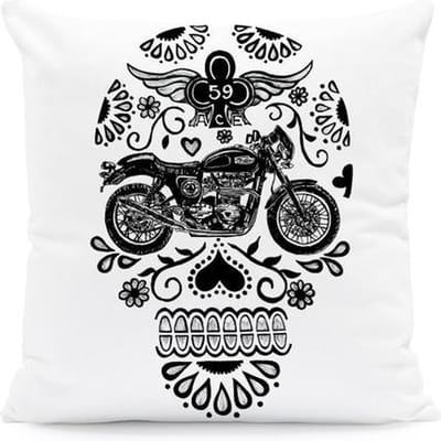 | Kussens | Kussenhoes Skull Zwart Wit | 45x45cm.