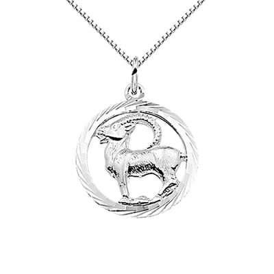 Montebello Ketting Steenbok - 925 Zilver Gerhodineerd - Horoscoop - ∅16mm - 45cm