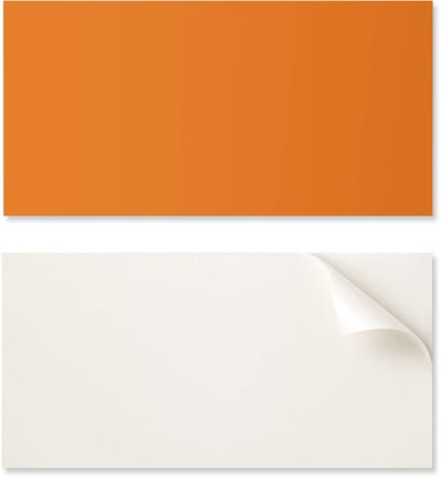 Zelfklevend vinylpaneel, perfect voor moderne interieurs, 100x50 cm, oranje kleur.