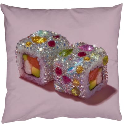 Sierkussens - Kussentjes Woonkamer - 50x50 cm - Sushi - Rolletjes - Steentjes - Kleurrijk
