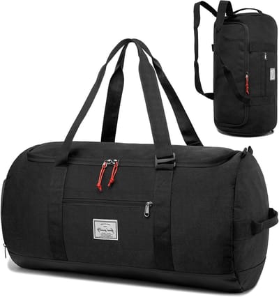 Grote 60L Sporttas voor Reizen, Gym en Fitness voor Mannen en Vrouwen - Ideaal voor Outdoor Activiteiten en Avonturen, Zwart