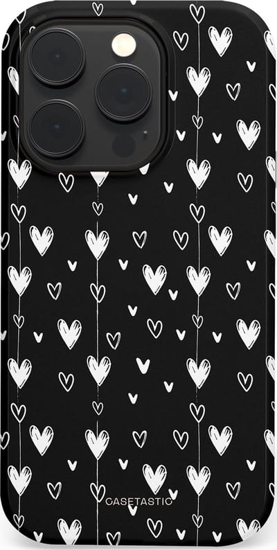 Casetastic Hoesje Geschikt voor Apple iPhone 14 Pro Magsafe - Stijlvolle Beschermende Duo-layer Case - Hangend Hartje