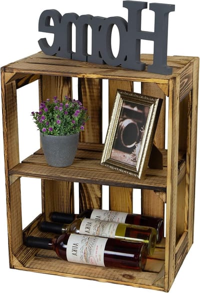 Houten Opbergkist - Decoratieve Kist - Opbergen en Ordenen - Massief Grenenhout - 50 x 40 x 31 cm - Gevlamd