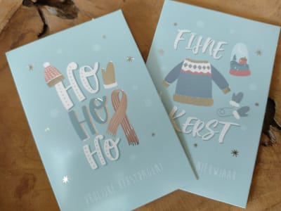 10 luxe kerstkaarten - 2 x 5 luxe Kerst kaarten - 2 Dessins - Trendy - Wenskaarten in box 10 st - Sleeve box - Vrolijke Kerstdagen