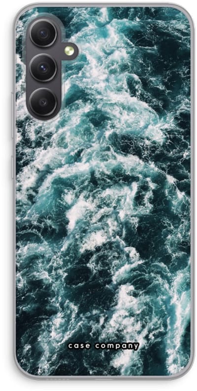 Case Company® - Hoesje geschikt voor Samsung Galaxy A34 hoesje - Zee golf - Soft Cover Telefoonhoesje - Bescherming aan alle Kanten en Schermrand
