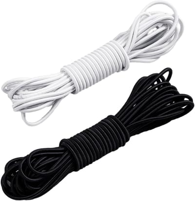 Elastisch touw 20 m - 3 mm rond waterdicht en slijtvast voor kamperen en sportuitrusting
