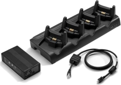 Zebra Lade-/Übertragungsstation, 4-Fach, Ethernet Lade-/Übertragungsstation, 4-Fach, Ethernet, inkl.: Netzteil, separat