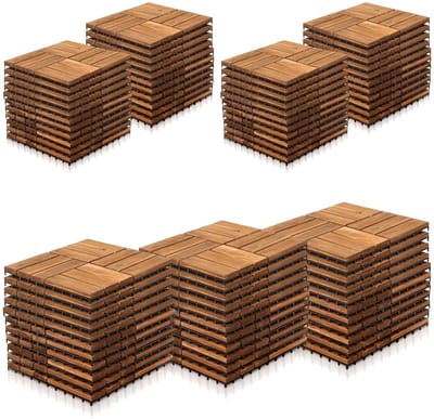 Houten Terrastegels - Acacia Hout - Buiten Leven Creëren - Klik Systeem - 30 x 30 cm - Bruin