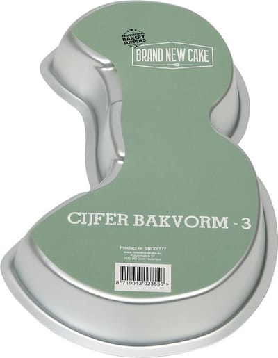 BrandNewCake® Cijfer 3 Bakvorm - Cijfer Bakvormen - Cijfer Vorm - Aluminium Bakvorm - Heerbruikbaar