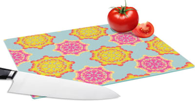 Glazen Snijplank - 28x20 - Flower Power - Design - Hippie - Snijplanken Glas