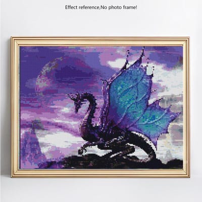 Peinture diamant Dragon, broderie 5d, mosaïque, image en strass 20X30CM gray