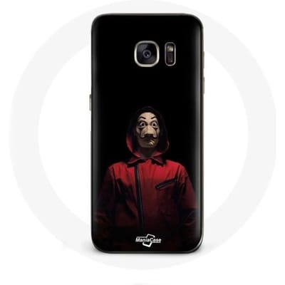 Samsung Galaxy S7 Hoesje La casa de papel Masker Zwarte Achtergrond zwart