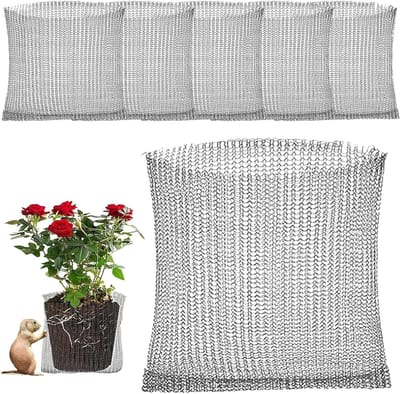 Set van 6 Tuinplanten Netzakken van Metaal 25 x 23 cm - Roestvrijstalen Wortelbescherming voor Planten, Ideaal voor Boomwortels en Tuinverzorging