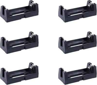 Batterijhouder Set - Knoopcel Houder - Elektronica Opslag - Voor 3V Batterijen - 6 Stuks - Zwart