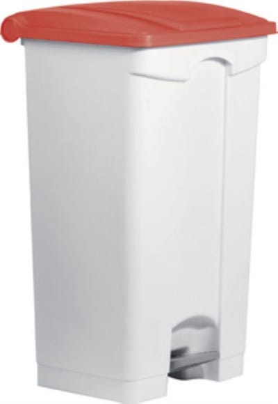 HELIT Pedaalafvalbak - 90 liter - Kunststof - Wit/Blauw - bxdxh 500x410x830 mm