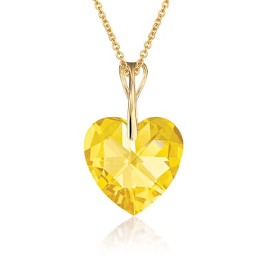 Montebello Ketting Pim HG50 - Swarovski Hart - 925 Zilver Verguld - Ø14mm - 45cm