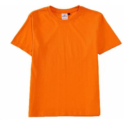 Kinder T-shirt met korte mouwen van katoen Wit Kinderklasuniform Groep T-shirt met ronde hals Persoonlijk logo Reclame Cultureel shirt 130cm orange
