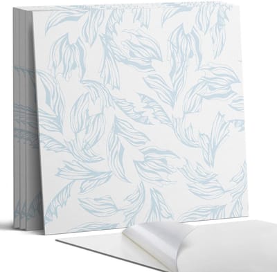 Coloray Wandpanelen Zelfklevend - Delicaat bladpatroon Zelfklevende Wandpanelen - 50 cm x 50 cm - Wit Wandpaneel PVC - 4 stuks - Bloemen en planten Wandpanelen Zelfklevend - Wandbord Keuken - Wandpaneel Badkamer