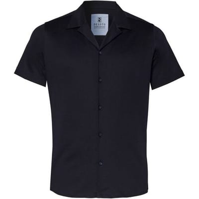 Desoto Overhemd Lido Collar Uni Color Cotton Navy / male