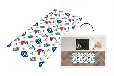 Keukenloper - Loper keuken - Schotland - Patronen - Unicorn - 120x50 cm - Keukenloper vinyl