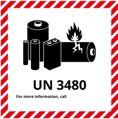 UN3480 sticker lithium-ion batterijen 50 x 50 mm - 10 stuks per kaart