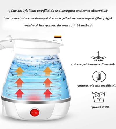 Opvouwbare Waterkoker - Reis Waterkoker - Koken Onderweg - Wereldwijde Spanning - 06 Liter - Blauw